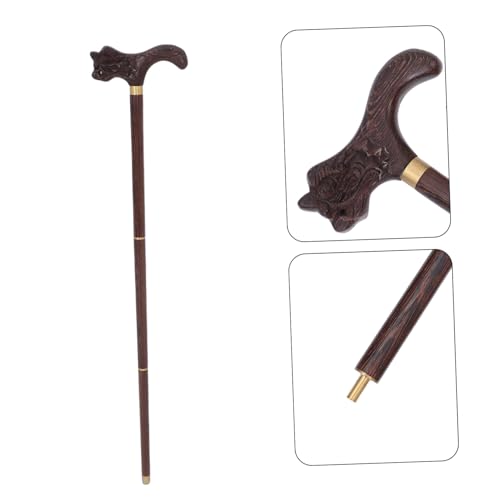 Canne de marche bois artisanale UKCOCO avec tête de dragon sculptée - 5