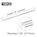 Tynulox 10Pcs 6061 Aluminum Round Rod, 1/8