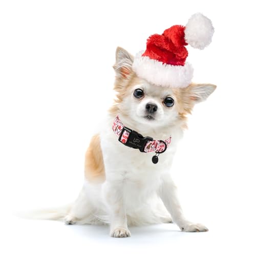 Image of Christmas Dog Collar, Cotton Pink Christmas Collar for Medium Girl Boy Dog, Comfortable Dogs Collars with Durable Buckle, Adorable Pet Collars, XS, Neck 8-12in