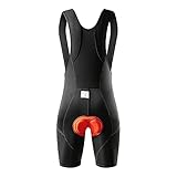 Wolfbike Men's Cycling Bib Shorts Bicycle Bike 3D Padded Bibs Shorts Black, Size XL