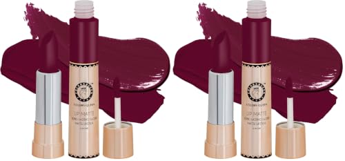 Image of Colors Queen 2 in 1 Matte Lipstick | Lip Matte | Long Lasting Gloss, Waterproof, Non Transferable Lipstick (42 - Shimmer Pink, 8g) (Pack of 2)