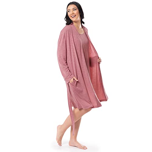 Fruit of the Loom Women's Breathable Robe, Antique Blush Heather, Large - image 6