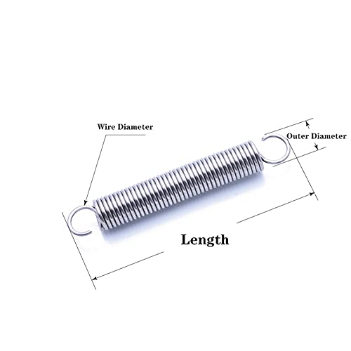 Extension Heavy 2 Pieces, Wire Diameter 0.6mm, Outer Diameter 8mm, Length 140-200mm, Stainless Steel Small Dual Hook S-Shape Tension Spring Wire Hook (Size : 200mm)