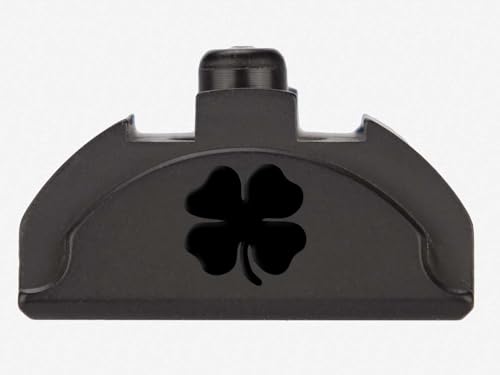 NDZ Performance Brass Grip Frame Plug for Glock 17 19 22 23 24 31 34 35 Gen 4-5 9mm .40 .357 .45 Gap with Backstraps, White Laser Engraving, Armor Black Cerakote - 4 Leaf Clover