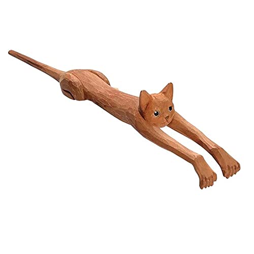 Funny Basswood Cat Back Scratcher 19 Zoll, Cat Back Gripper, Wooden Cat Back Scratcher Handheld Body Juckreizstab Therapeutisches Selbstmassagegerät Cover