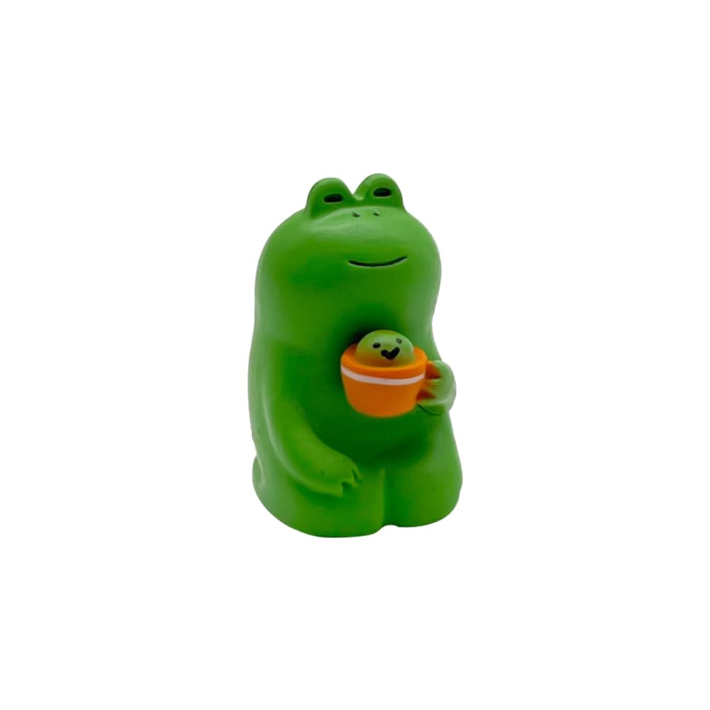 Miniature Frog Figurines Statue, Cute Frog Figurine Statue Decor Funny Frog Sculpture Desktop Decoration for Plant Shelf Desk Office Bedroom