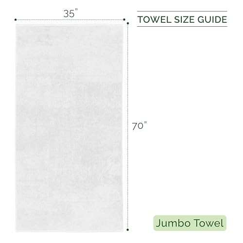 Image of Elegant Comfort Three Line Popcorn Towel Set for Bathroom 35 x 70 inches, Premium Hotel Quality 1-Pack Jumbo Towels, 100% Turkish Cotton, Soft and Durable, Quick Dry and Highly Absorbent, White