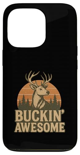 Buckin' Awesome 狩猟鹿の角 ヴィンテージアウトドアデザイン スマホケース iPhone 13 Pro 用