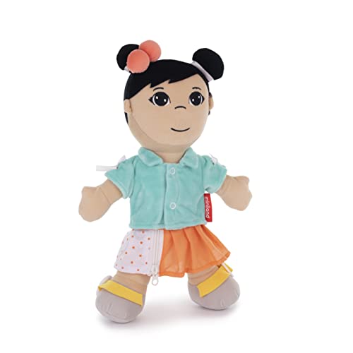 Miniland 96319 Diversity Stoff-Puppe Asiatisches Mädchen mit verschiedenen Knöpfverschlüssen