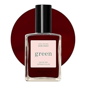 Manucurist Green Nail Polish Dark Pansy – Burgundy Dark Red Nail Polish – 9-Free, Plant-Based and Vegan – Manicure – Made in France – 0.5 fl oz