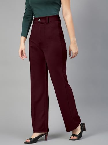 Image of Mehrang Trousers for Women, Formal Pants for Women, Straight Fit Pants
