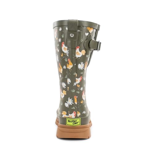 Image of Western Chief Women's Waterproof Mid Rain Boots | Ladies pull on mid rain boots with adjustable buckle, cushioned insole, and rubber outsole for wet weather and outdoor wear.