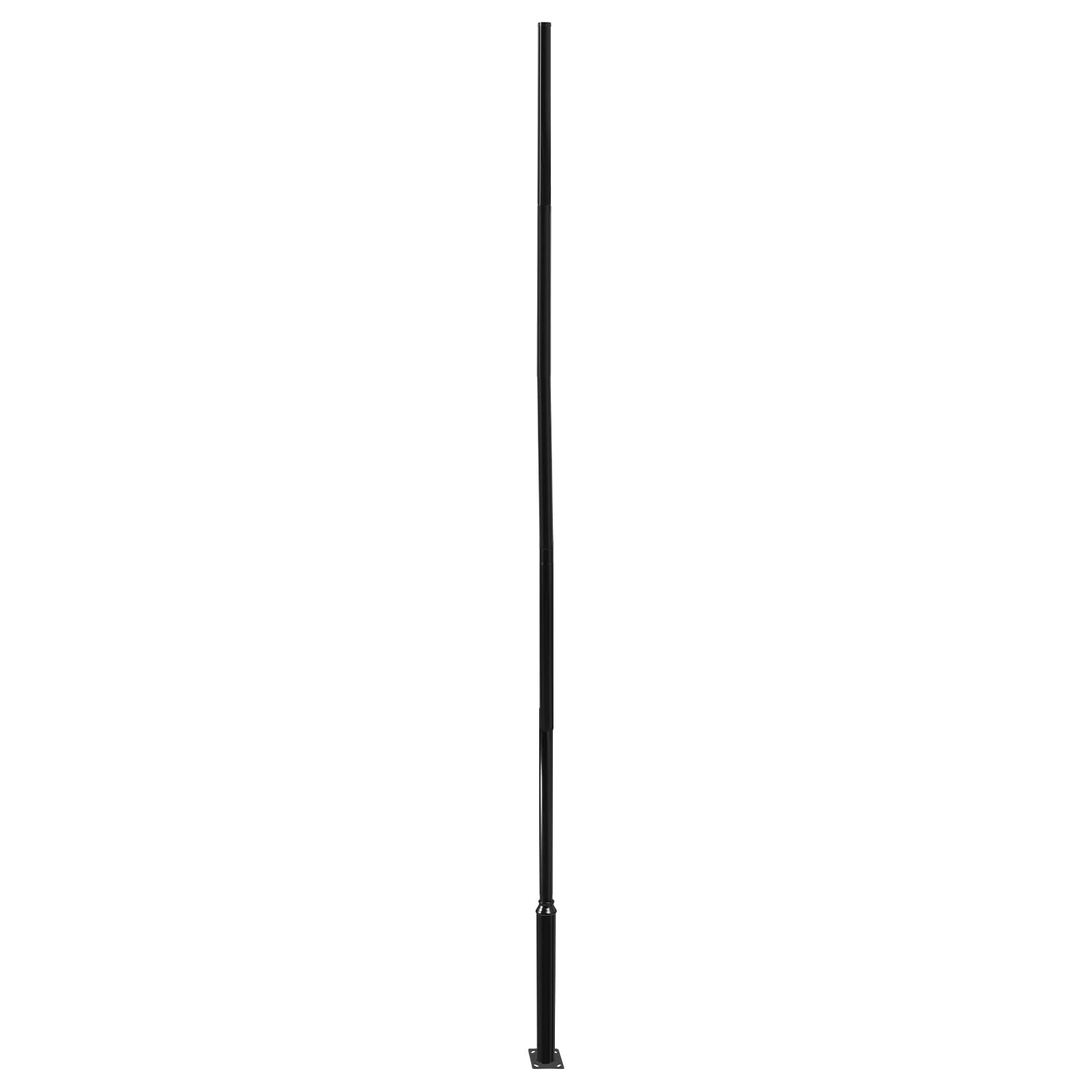 Lampa masztowa, 6 m, maszt na latarnię uliczną, nośność 100 kg, dzielony maszt na latarnię uliczną, nadaje się do użytku na ulicy, do ogrodu, na podwórko, czarna