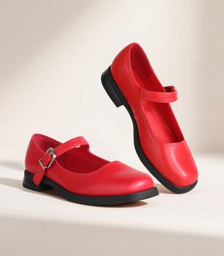 Ankis Mary Jane Shoes Women Pumps Comfortable Dress Shoes for Women Square Toe Wedding Shoes Low Short Block Chunky Thick Heels