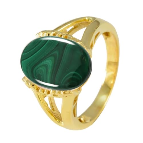 Image of 55Carat Choose Your Color Genuine Stone Ring 18K Gold Plated Oval Handmade Jewellery for Gift Sizes 4-13