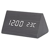 Wecker Digital Holz, Tischuhr Alarm Clock