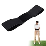 Golf Swing Training Aid Arm Band, Portable Golf Arm Band Correction Trainer, Easy Correct Golf Swing Trainer Aid Grip Secret, Practice Tool for Golf Beginners, Men, Women, Kids (1Pcs Black)