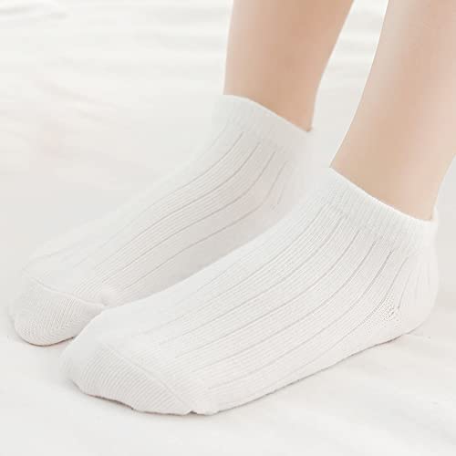 Looching 5 Pack Baby Girls Boys Mesh Thin Socks Cotton Low Cut Kids Toddler No Show Ankle Socks 1-12T Soft White/Multicolor3