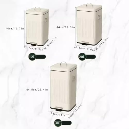 Bote de basura rectangular con pedal y cubeta interna de 30L miniatura 2