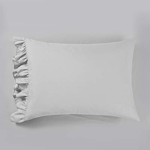 Image of Lush Decor Reyna Ruffle Sheet Set 6 Piece Set King, Light Gray - King Sheets - Gray Bed Sheets - King Size Bed Sheet Set - Coquette Bedroom Decor