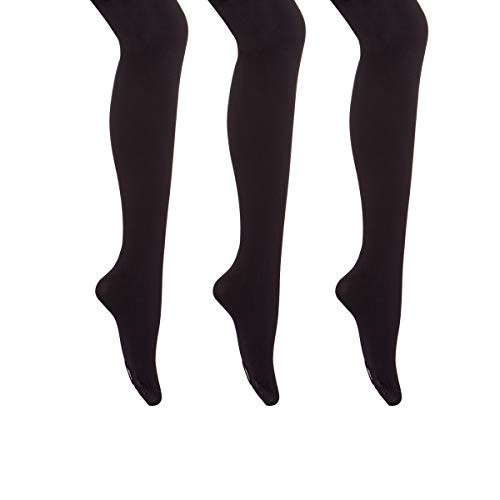 DoGeek Ballett Strumpfhose Mädchen Weiß Ballett Strumpfhose Kinder Damen Rose Schwarz (3 Paar), Schwarz, XL (150-170CM)