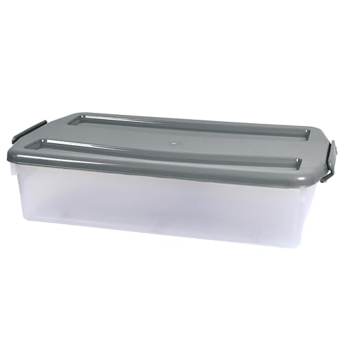 JE CHERCHE UNE IDEE — Boite de Rangement Plastique Dessous de Lit — Contenance : 45 L — Dimensions : 72 X 42 X 17 cm