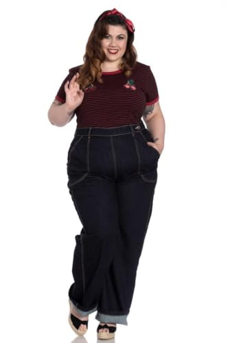 Hell Bunny Weston Denim Jeans 40s 50s Vintage Retro Rockabilly Trousers Pants3