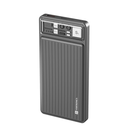 Portronics Luxcell 10K 10000 mAh Power Bank, Dark Grey - Image 2