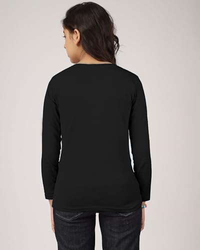 Image of KYDA KIDS Girl's 100% Cotton Antibacterial Full Sleeve Solid T-Shirt (Pack of 1)