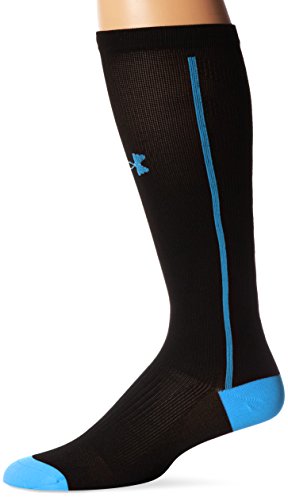 Under Armour Men's Circulare II Compression Over-the-Calf Socks (1 Pair), Black/Electric Blue, Large