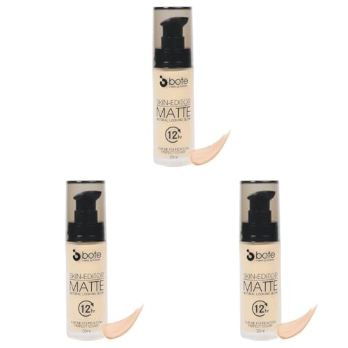 Bote Makeup Skin-Editor Matte Natural Looking Glow For Me Foundation 01 (3 paketi)