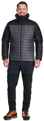 Image of Rab Men's Microlight Alpine 700-Fill Down Hooded Puffer Jacket for Hiking & Skiing