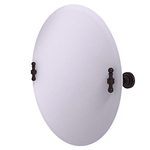 Image of Allied Brass RD-90 Frameless Round Tilt Beveled Edge Wall Mirror, Antique Bronze