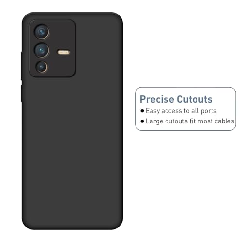 HELLO ZONE Matte Finish Soft Back Case for Vivo V23 5G - Black - Image 4
