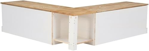 Miniatura 8 de Linon Troyin - Rincón de almacenamiento de madera natural y blanca con cojines verdes