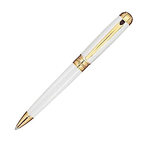 S.T. Dupont Line D Stylo à bille luxe blanc nacré et finitions dorées d'exception