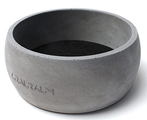 GRAURAUM Deko-Schale aus Beton - handgefertigt | Betonschale mit Filzeinlage | trendiges Wohnaccessoire | Blumentopf | Pflanzentopf (Rund)