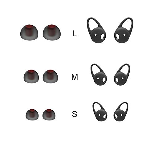 LINNER Replacement Earbuds Tips for Wireless Headphones - Silicone Earpads Ear Tips and Hooks Set for NC50, NC25 Active Noise Cancelling Headphones(3 Sizes)