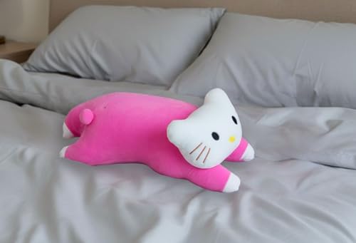 Image of Tickles Cute Kitty Cat Soft Stuffed Plush Animal Bloster Pillow Cushion for Kids Boys & Girls Birthday Gift (Size: 48 cm Color: Pink)