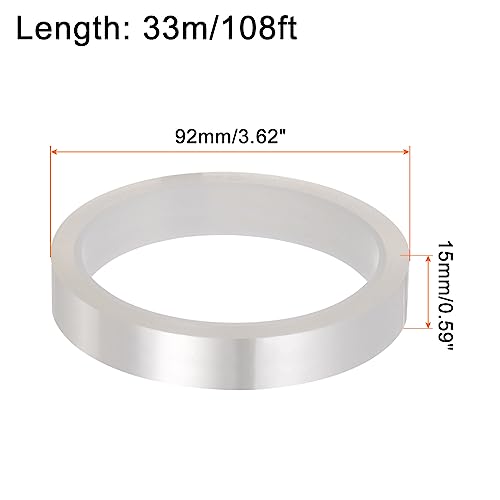 Image of HARFINGTON 2 Rolls Heat Tape High Temperature Heat Resistant Tape 15mmx33m(108ft) Sublimation Thermal Heat Transfer Tape for Sublimation Press No Residue, Clear
