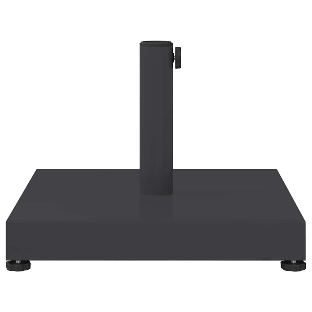 Supporto per ombrellone grigio scuro, 45 x 45 x 31,5 cm, in acciaio resistente alle intemperie, per giardino, terrazza, balcone, stabile supporto per ombrellone con peso e supporto per tubi
