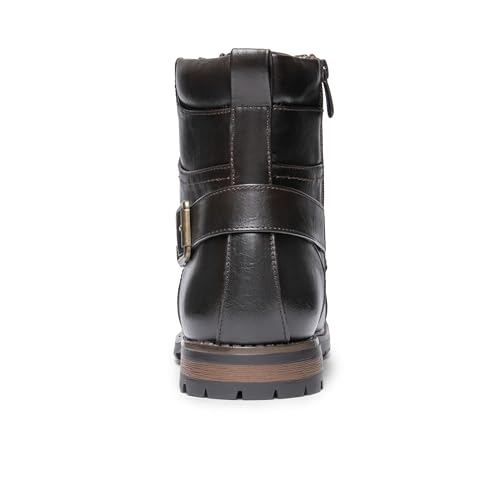 Image of Bruno Marc Men's Motorcycle Combat Boots | Side Zipper Design,0.5 Inch Platform, Flexible Combat Boots for Commuting, Motorcycle Riding & Office Wear