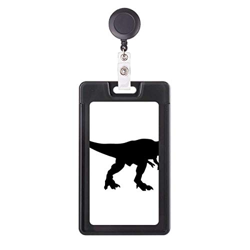 Porte-badge rétractable dinosaure noir avec clip ceinture résistant