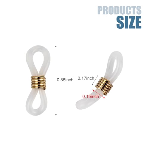 Image of 20 Pcs Eyeglass Chain Ends Anti Slip Silicone Connector, Adjustable Rubber Spectacle End Connectors for Eyeglasses