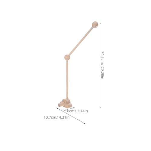 Support en bois réglable pour mobile de lit bébé ibasenice beige