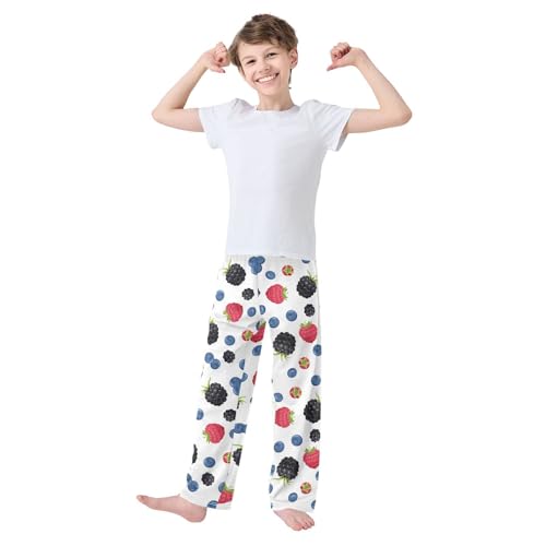 Boys' Pants Forest Berry Blueberry Pattern Long Bottoms Jogger Pants Elastic Waist Trousers with Pockets S-XL2