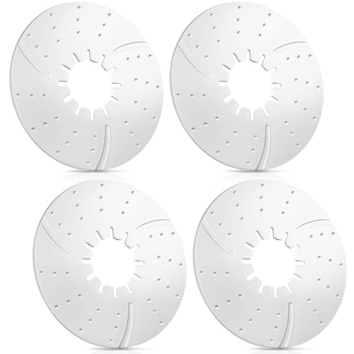 Threlaco 4 Pack 5th Wheel Hitch Lube Plate 10 Inch RV Camper Trailer Fifth Wheel Disc Lube Plate Accessories for Trailer Safety Kit Eliminates Grease, 3/16 Inch Thick, White