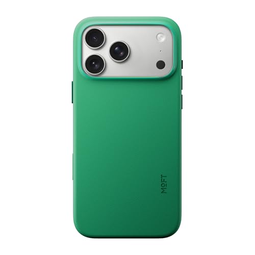 MOFT for iPhone 17 Pro Max Case- MOVAS Snap Case, MagSafe Compatible, Soft-Touch Vegan Leather, Classic Minimalist Design, Lightweight, Stain-Resistant & Camera Protection, Oz Green iphone 1