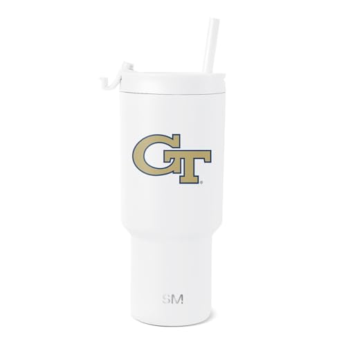 Image of Simple Modern Georgia Tech Yellow Jackets Tumbler & Straw, 30oz, Collegiate | Trek Officially Licensed Georgia Institute of Technology Insulated Water Bottle, Travel Mug | Football Gift for Him, Her