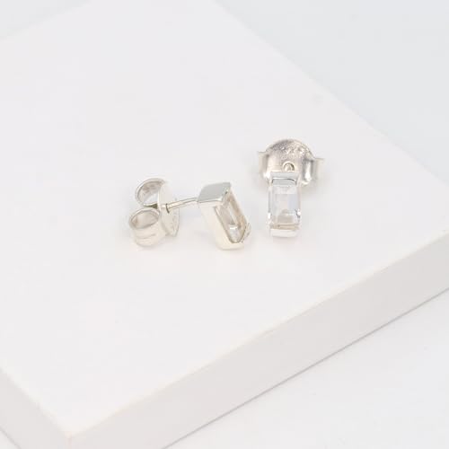 Boucles d'oreilles 925 argent cristal blanc solitaire - 3